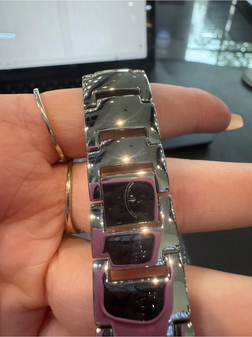 New Ecclissi Stainless Steel Ladies Watch - Square Face Tank Style Silver Tone